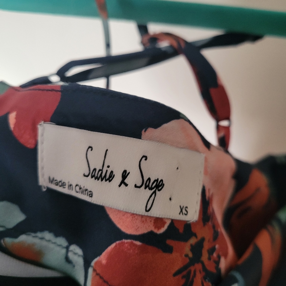 Sadie & Sage Floral Satin Slip Dress XS - Picture 3 of 5